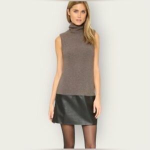 Bailey / 44 American in Paris Turtleneck Dress Taupe Black Womens S Wool Blend
